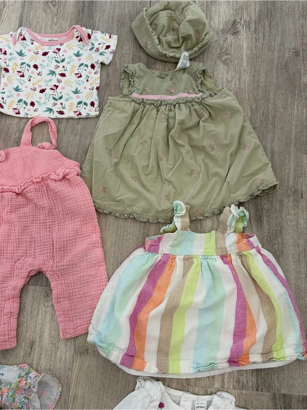 Cottagecore Baby Girls Clothing Lot 6-9 Month Shoes Carters  Floral Embroidered